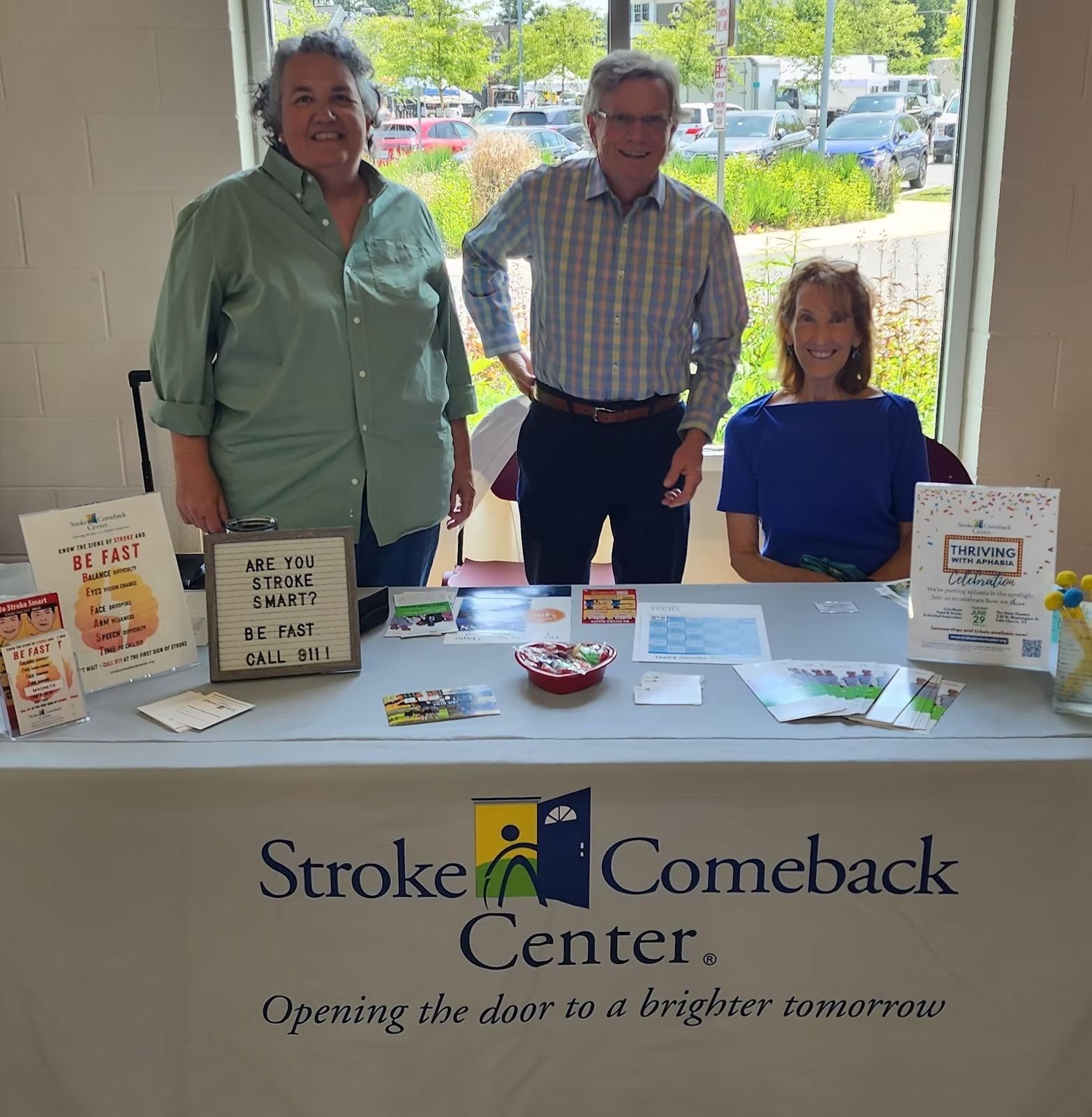 Stroke Comeback Center volunteers at their table